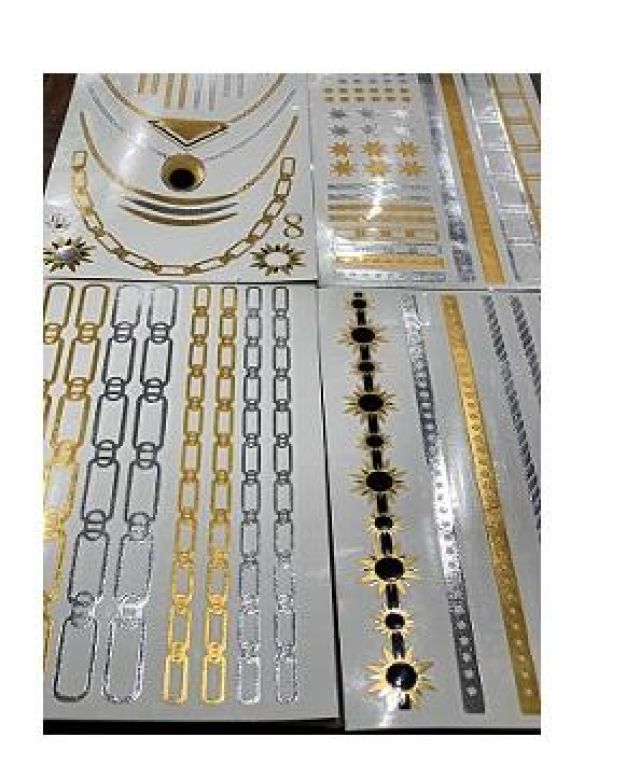 تاتو مجوهرات 4 قطع ألوان متعددة